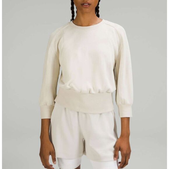 lululemon athletica Tops - Women Lululemon Softstreme Ribbed-Hem Pullover Natural Ivory Size 2
